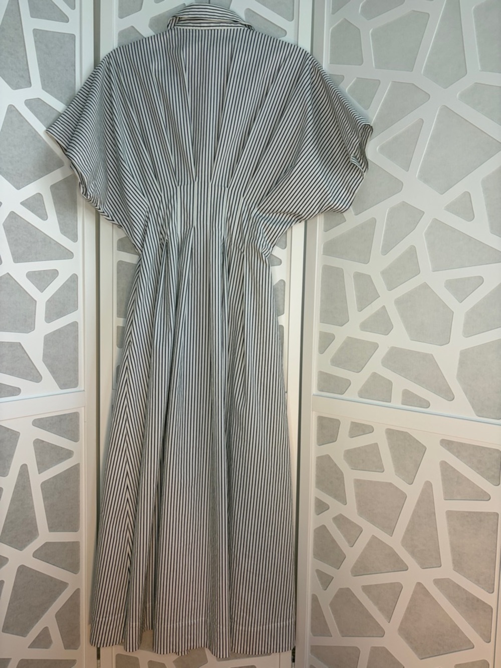 Anthropologie Tobie Black/White Stripe Shirt Dress by Exquise - Picture 3 of 3